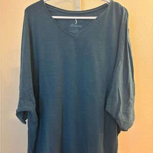 Blue V-Neck woman’s tee shirt. Sleepwear or work out shirt